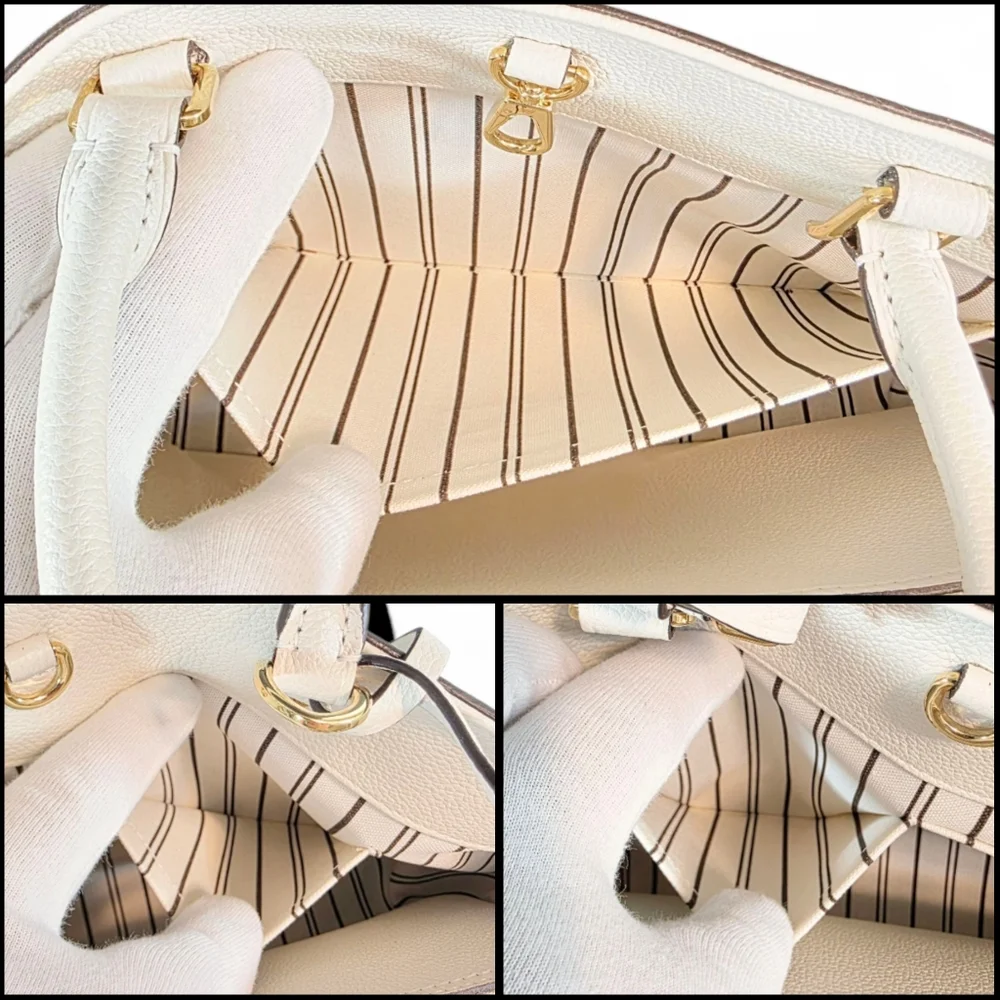 Louis Vuitton Montaigne MM Monogram Empreinte White Leather Satchel Shoulder Bag